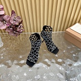 SUPER WHOLESALE | Mermaid Sandal with Crystal Heel Black
