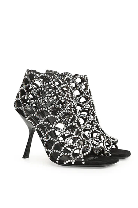 SUPER WHOLESALE | Mermaid Sandal with Crystal Heel Black