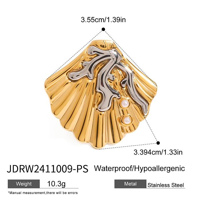 SUPER WHOLESALE | Stainless Steel 18k Plated  Sea Theme Rings