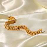 SUPER WHOLESALE | 18K Gold Plated Steel Link Bracelet – Unisex, Luxury Finish