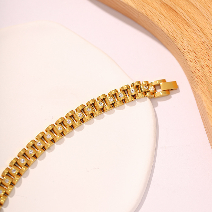 SUPER WHOLESALE | 18K Gold Plated Steel Link Bracelet – Unisex, Luxury Finish