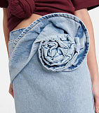 SUPER WHOLESALE | Midi Skirt with 3d Rose