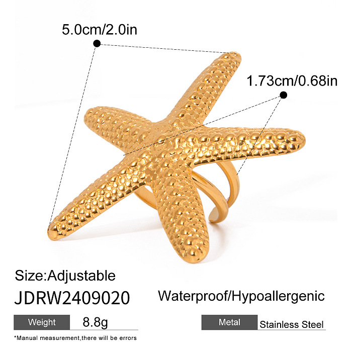 SUPER WHOLESALE | Stainless Steel 18k Plated  Sea Theme Rings