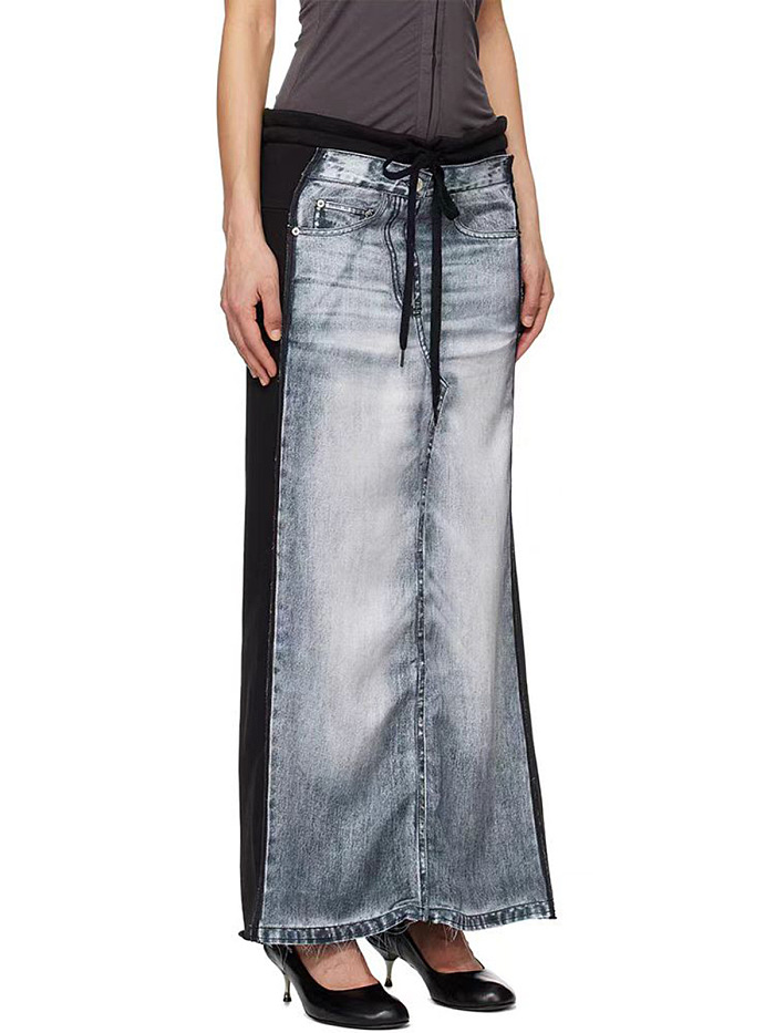 SUPER WHOLESALE | Patchwork Self-tie Pants