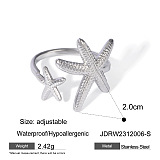 SUPER WHOLESALE | Stainless Steel 18k Plated  Sea Theme Rings