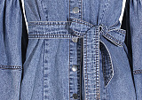 SUPER WHOLESALE | Denim Lantern Cuffs Shirt Top