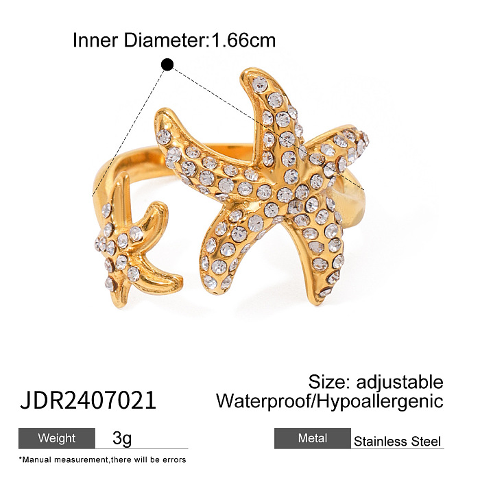 SUPER WHOLESALE | Stainless Steel 18k Plated  Sea Theme Rings