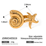 SUPER WHOLESALE | Stainless Steel 18k Plated  Sea Theme Rings