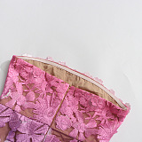 Strapless Flower Patchwork Slim-fit Dress