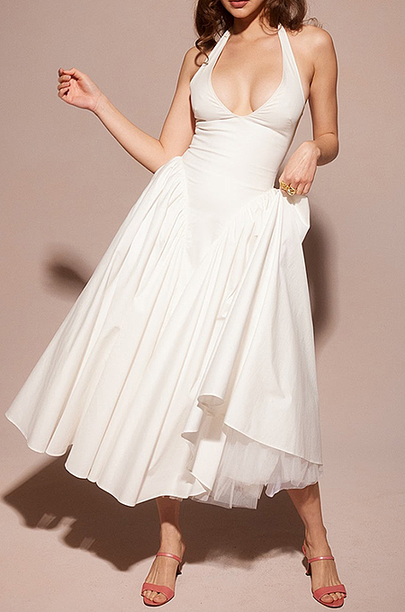 SUPER WHOLESALE |  Classic Halter Pleated Dress