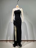 SUPER WHOLESALE |  Split Diamond Evening Gown