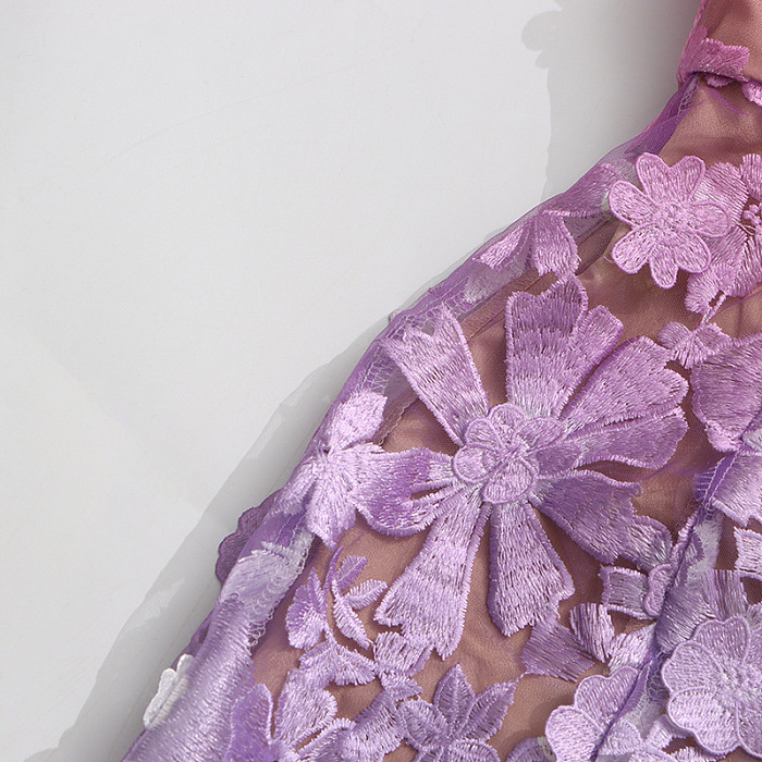 Strapless Flower Patchwork Slim-fit Dress