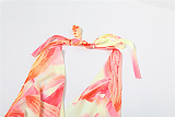 SUPER WHOLESALE |  Printed Halter Long Dress with Bra