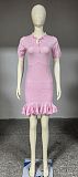 SUPER WHOLESALE |  Front Cut-out Mini Knit Dress