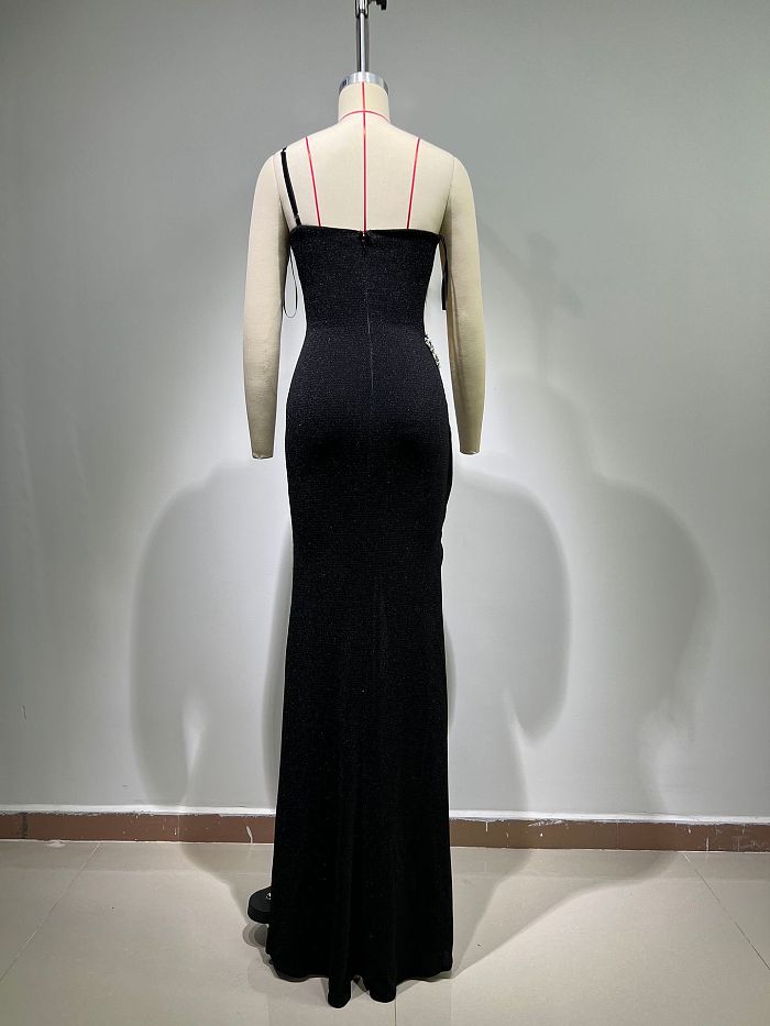 SUPER WHOLESALE |  Split Diamond Evening Gown