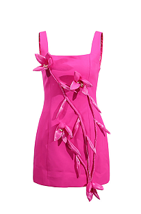 SUPER WHOLESALE |  Tank Mini Dress with 3D Flowers