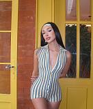 SUPER WHOLESALE | Striped Off-shoulder Romper