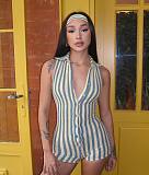 SUPER WHOLESALE | Striped Off-shoulder Romper