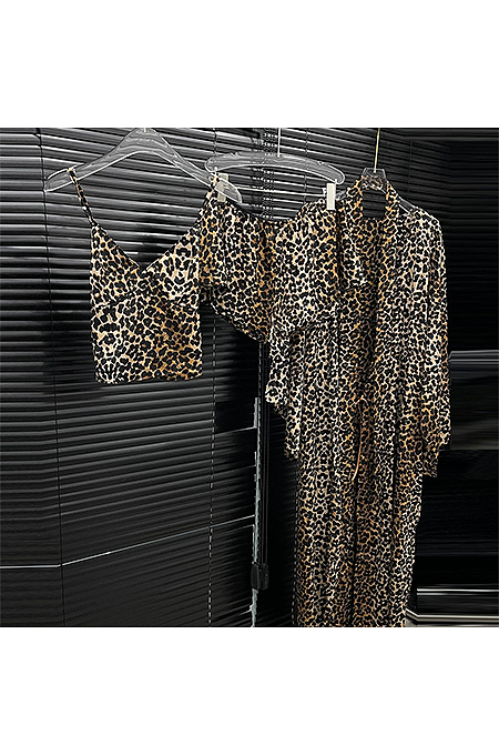 SUPER WHOLESALE | Leopard Cami Set with Robe