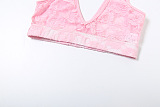 SUPER WHOLESALE | Lace Set with Cropped Tank Top
