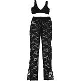 SUPER WHOLESALE | Lace Set with Cropped Tank Top