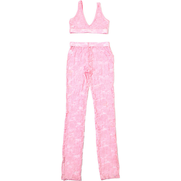 SUPER WHOLESALE | Lace Set with Cropped Tank Top