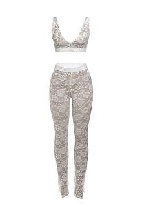 SUPER WHOLESALE | Lace Set with Cropped Tank Top