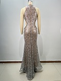 SUPER WHOLESALE | Mockneck Beaded Gown