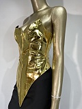 SUPER WHOLESALE | Strapless Gold Plated Gown