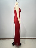 SUPER WHOLESALE | Beaded Gown in Wine Red