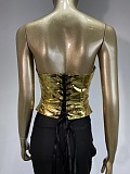 SUPER WHOLESALE | Strapless Gold Plated Gown