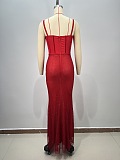 SUPER WHOLESALE | Beaded Gown in Wine Red