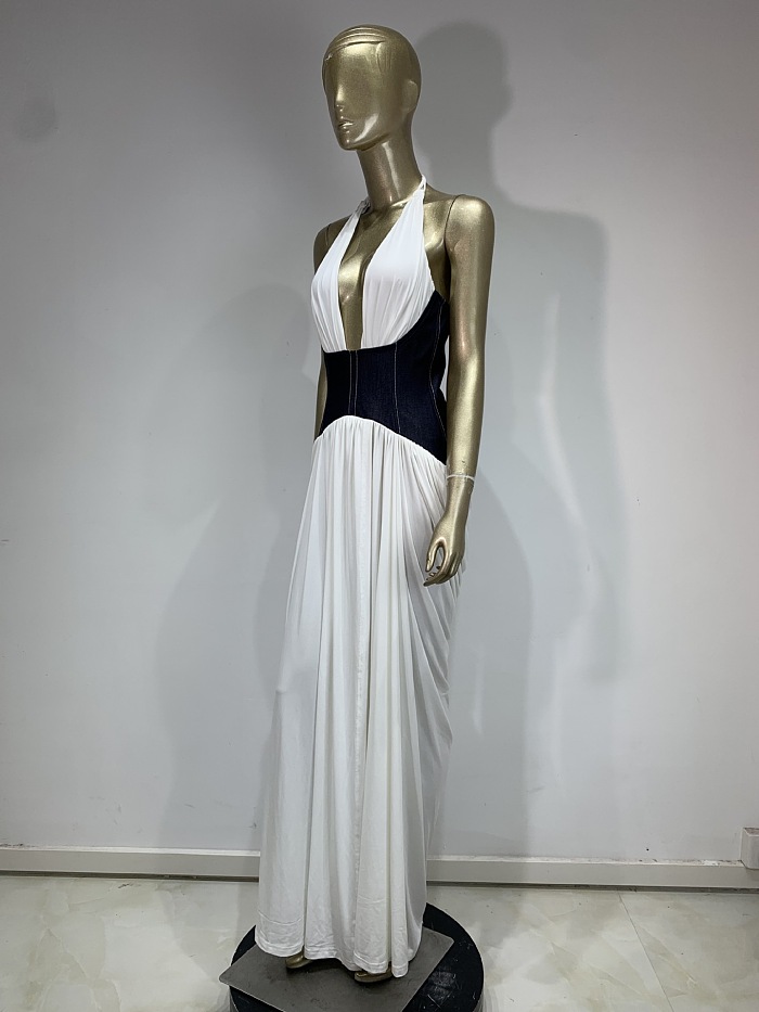 Halter Ruffles Long Dress