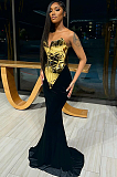 SUPER WHOLESALE | Strapless Gold Plated Gown