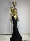 SUPER WHOLESALE | Strapless Gold Plated Gown