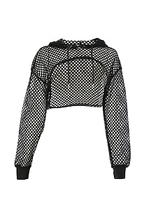 SUPER WHOLESALE | Mesh Hoodie Top