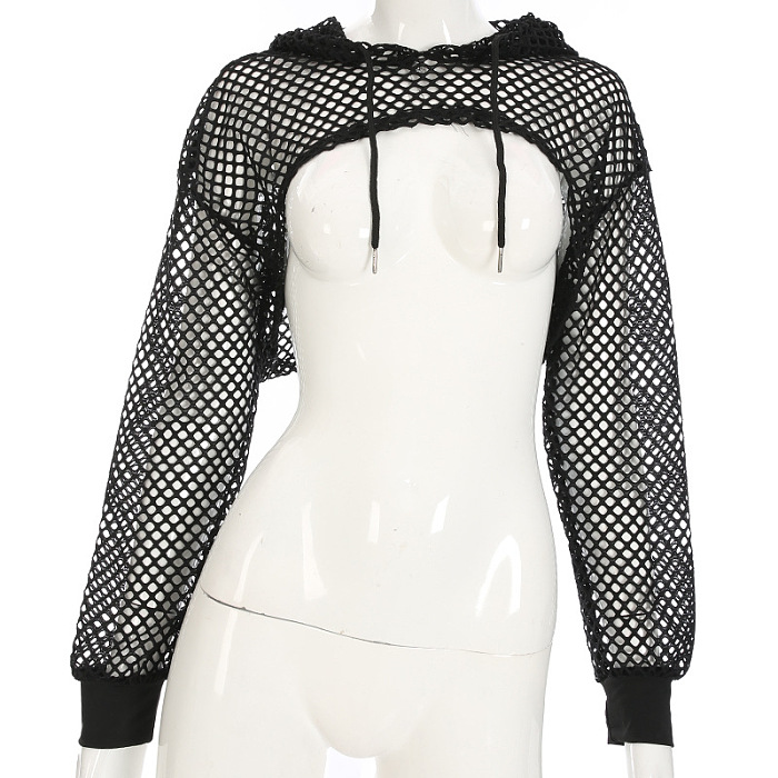 SUPER WHOLESALE | Mesh Hoodie Top