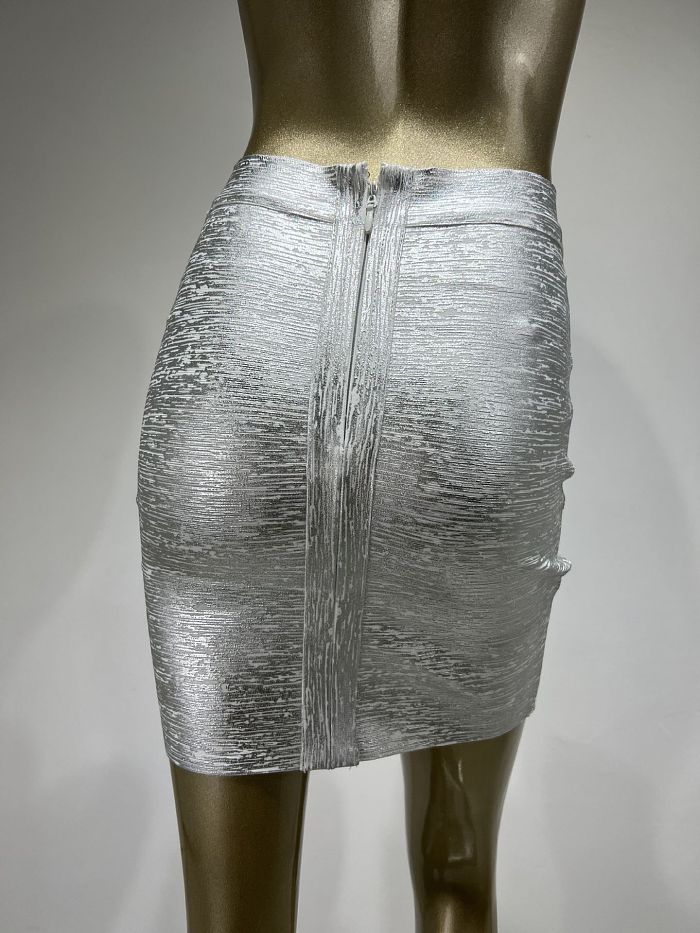 SUPER WHOLESALE | Silver foil skirt