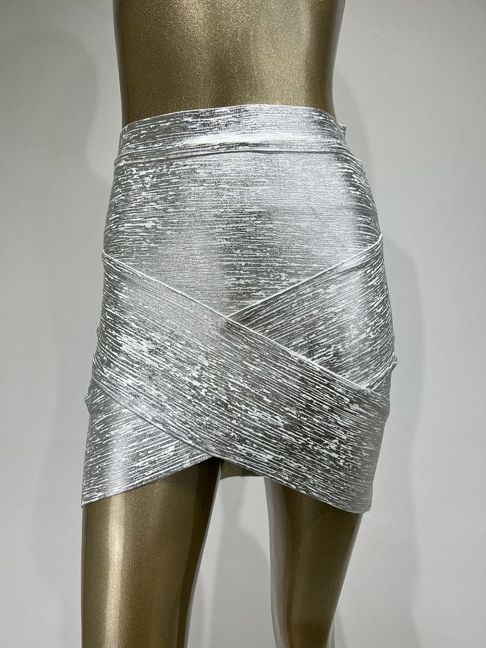 SUPER WHOLESALE | Silver foil skirt