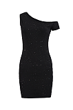 One Shoulder Stretch Mini Dress
