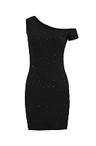 One Shoulder Stretch Mini Dress