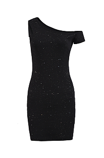 One Shoulder Stretch Mini Dress