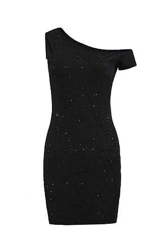 One Shoulder Stretch Mini Dress