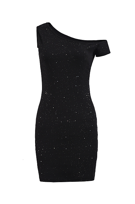 One Shoulder Stretch Mini Dress