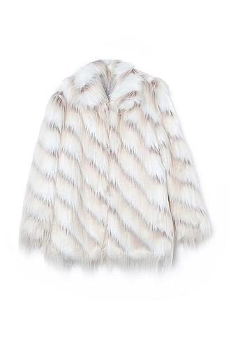 Faux Fur Jacket in Two Tones