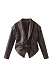 Self-tie Blazer Collar Leather Jacket Top