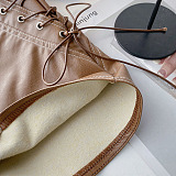 Lace Up Leather Shorts