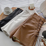 Lace Up Leather Shorts