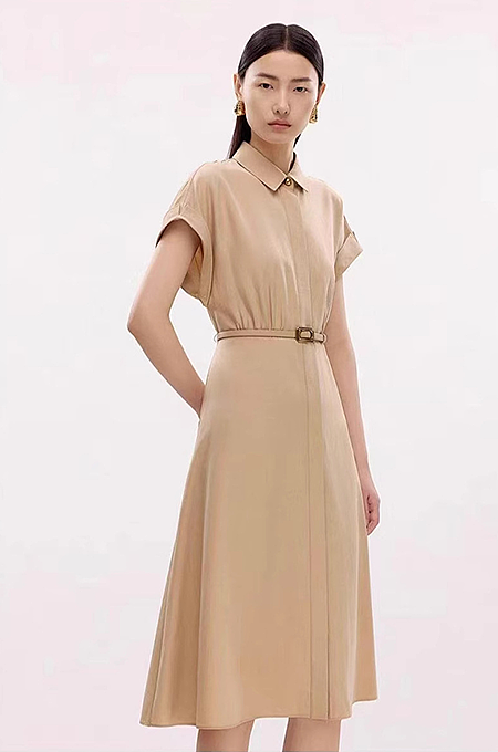 Shirt Collar Slim-fit Dress