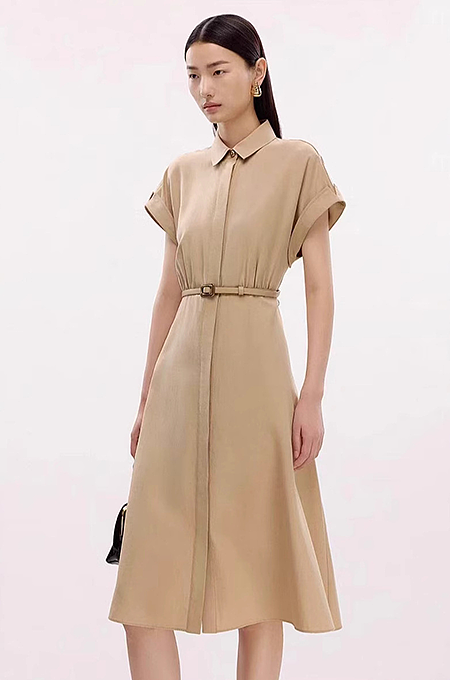 Shirt Collar Slim-fit Dress